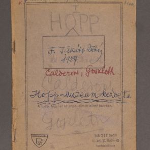 "Purple booklet": for Ferenc Hopp's biography, beginning of the Hopp Museum