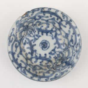 Saucer with stylized floral design