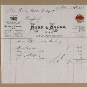 Invoice of Kuhn and Komor Co.