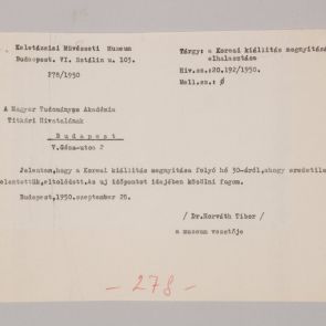 Tibor Horváth's letter to the Secretariat of the Hungarian Academy of Sciences