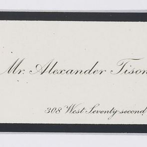 Business card: Mr. Alexander Tison