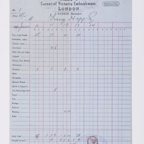 Invoice issued to Ferenc Hopp by De Keyser's Royal Hotel