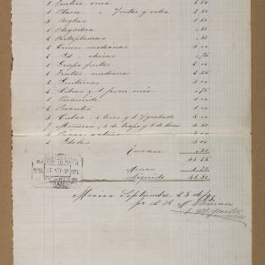 Invoice of the Mexican merchant Manuel Oliman for 17 items