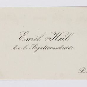 Business card: Emil Keil k. u. k. legationsekretär