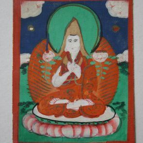 Congkhapa (1357-1419), buddhista tanítót ábrázoló cakli