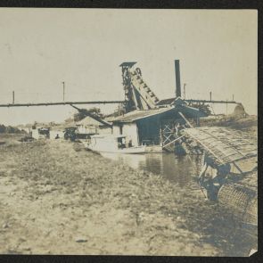 Unknown: Dredger on a canal, Siam