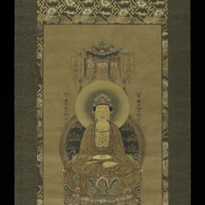 Lótusztrónon ülő Amida Buddha