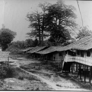 Settlement on the River Gabon (near Libreville?), West Africa