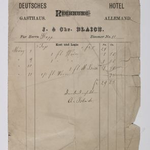 Invoice issued to Ferenc Hopp by Deutsches Gasthaus