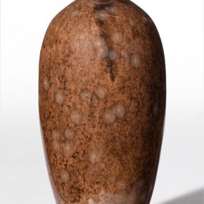 Small vase with shiny, brown glaze