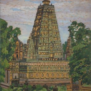 Side view of Bodhgaya temple