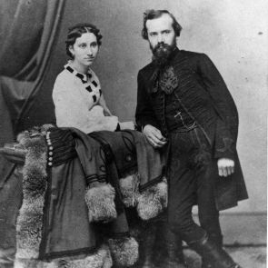 Ferenc Hopp, aged 28, with his bride Ida Calderoni, aged 22
