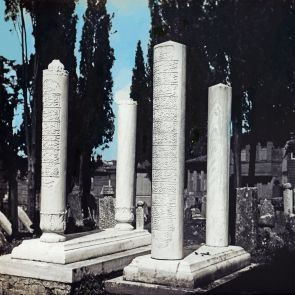 Ornate tombstones in Karacaahmet Cemetery, Üsküdar