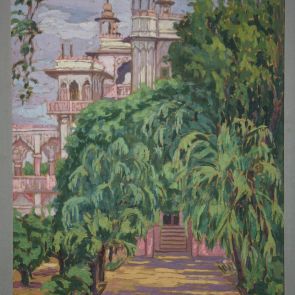 A dzshálávári mahárádzsa palotája oldalnézetből