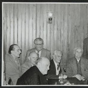 Group at the table in Király Bath
