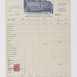 Invoice issued to Ferenc Hopp by De Keyser's Royal Hotel