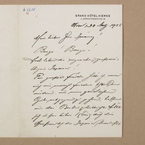 Ferenc Hopp's letter to Henrik Jurány from Vienna