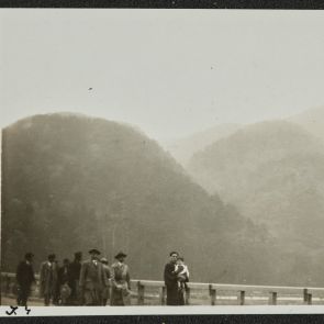 Hikers in the Rain, Kyoto, 1936
