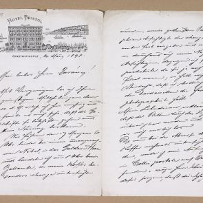 Hopp's letter to Henrik Jurány from Constantinople (Istambul)