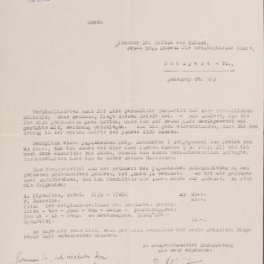 Letter in German of the antiquarian Dr. Erich Junkelmann to Zoltán Felvinczi Takács